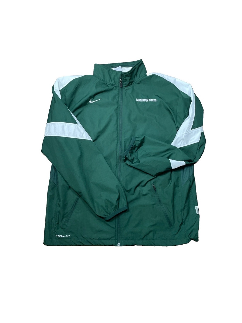 Nike Storm Fit Michigan State Full Zip Windbreaker Jacket Large Embroidered